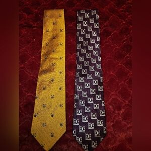 Lot Of 2 Hickey Freeman Men's Tie Geometric Patterns